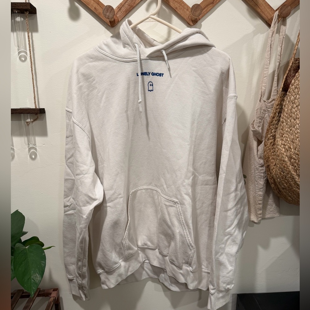 Lonely Ghost white hoodie large